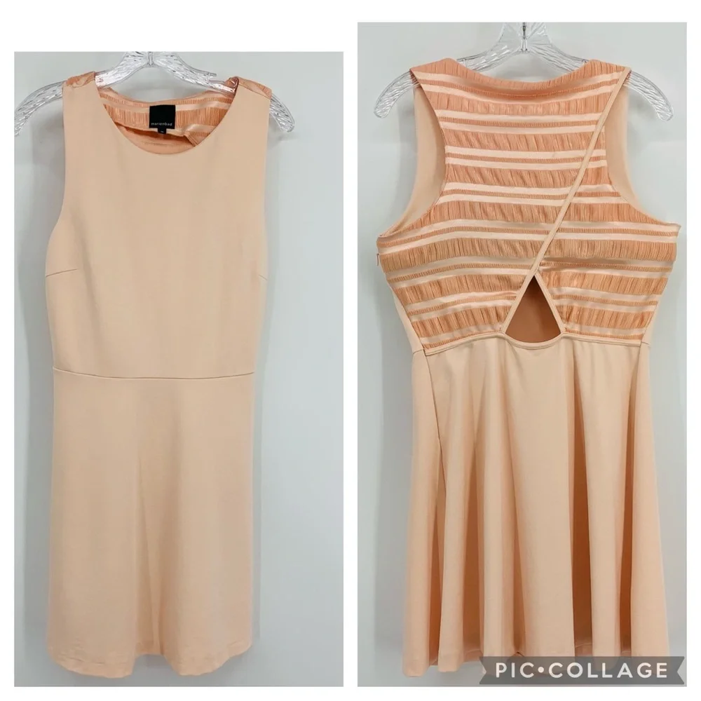 Marienbad Sleeveless Cotton Blend Blush Mini Dress Size M